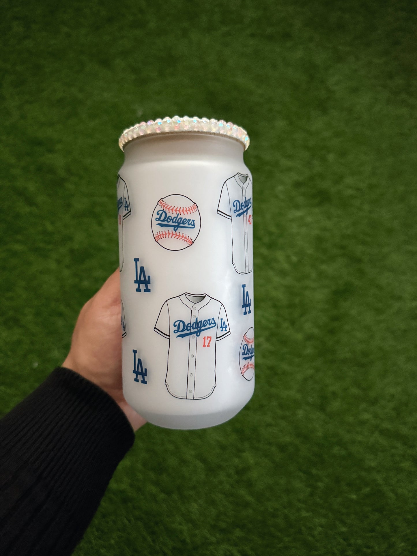 Boys in Blue Baseball Glass Can