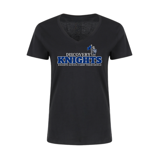 Knights Always Carry Their Shield Adult Ladies V-Neck