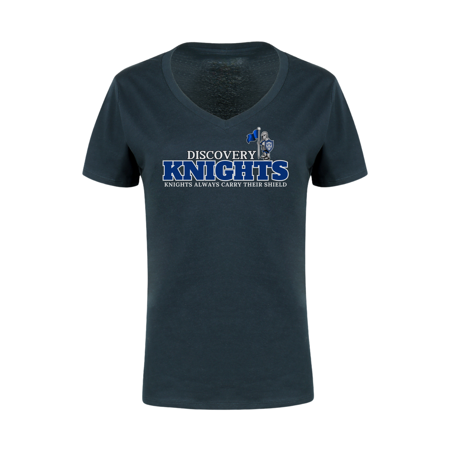 Knights Always Carry Their Shield Adult Ladies V-Neck